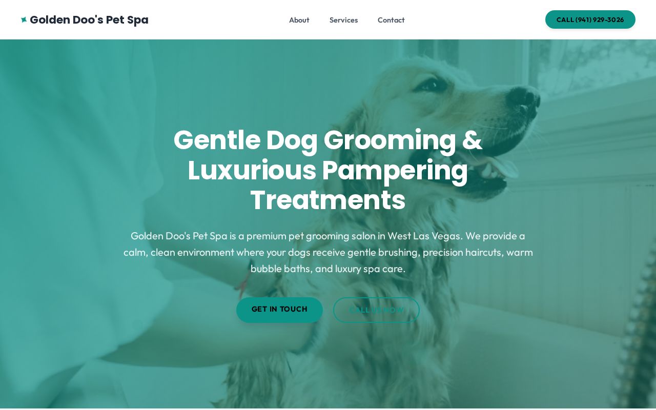 Screenshot of the Golden Doo's Pet Spa website