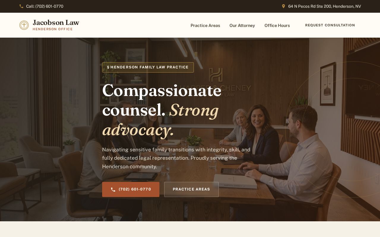 Screenshot of the Jacobson Law Office website